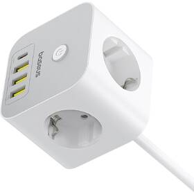 Kábel predlžovací Baseus PowerCombo Cube, 20W, 3x zásuvka, 3x USB/1x USB-C biely

 obrázok produktu 1 z 4