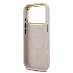 Kryt na mobil Guess PU Leather 4G Gold Frame MagSafe na Apple iPhone 17 Pro ružový

 obrázok produktu 6 z 7