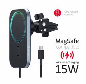 Držiak na mobil Swissten MagSafe do ventilácie s bezdrôtovou nabíjačkou 15 W čierny

 obrázok produktu 1 z 5