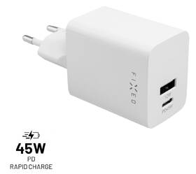 Nabíjačka do siete FIXED Mini, USB-C PD/USB, 45W biela

 obrázok produktu 1 z 7