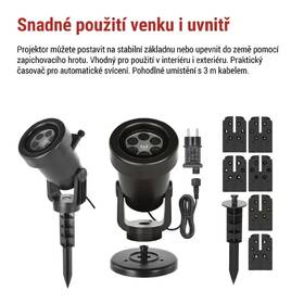 Dekoratívny LED projektor EMOS 6 motivů, venkovní i vnitřní čierny

 obrázok produktu 4 z 6