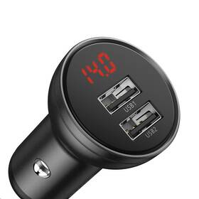 Adaptér do auta Baseus Digital Display 2xUSB + 3v1 kábel 1,2m čierny

 obrázok produktu 4 z 4