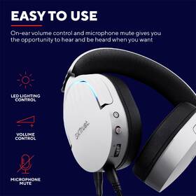 Headset Trust GXT 490W FAYZO, USB biely

 obrázok produktu 10 z 14