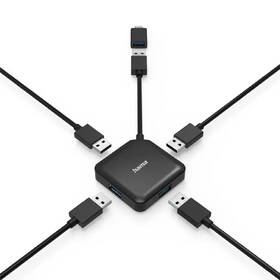 USB Hub Hama USB,USB-C/4x USB 3.2 Gen 1 čierny

 obrázok produktu 3 z 3