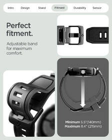 Remienok Spigen Rugged Armor Pro + Stand na Google Pixel Watch 4 45mm čierny

 obrázok produktu 16 z 19