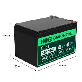 Olovený akumulátor Green Cell AGM batéria, 12V, 14Ah čierny

 obrázok produktu 1 z 3