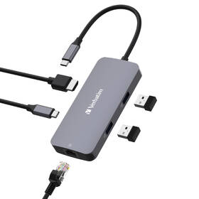 USB Hub Verbatim USB-C Pro Multiport 5 Port strieborný

 obrázok produktu 2 z 4