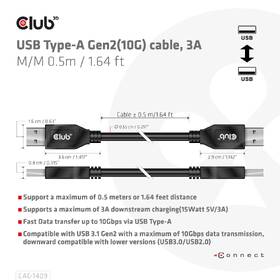 Kábel Club3D USB-A/USB-A, 0,5m čierny

 obrázok produktu 5 z 8
