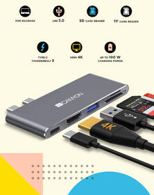 Dokovacia stanica Canyon Thunderbolt 3/USB, HDMI 4K, SD/TF čítačka sivá

 obrázok produktu 18 z 19