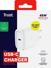 Nabíjačka do siete Trust MAXO 45W GaN, USB-C biely

 obrázok produktu 7 z 14