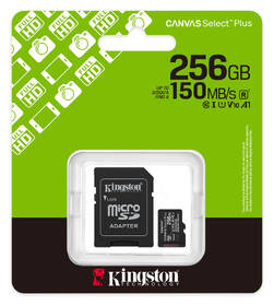 Pamäťová karta Kingston Canvas Select Plus MicroSDXC 256GB UHS-I U1 (R150)/W30 + adaptér čierna

 obrázok produktu 2 z 2