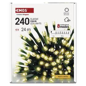 LED reťaz EMOS 240LED reťaz, 24 m, vonkajšia aj vnútorná, teplá biela, programy, časovač 

 obrázok produktu 3 z 7