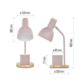 Stolná lampa EMOS Poppy, max. 25 W, žiarovka E27, IP20 ružová

 obrázok produktu 7 z 8
