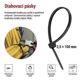 Sťahovacie pásky EMOS 100×2,5MM, 100KS čierne

 obrázok produktu 3 z 4