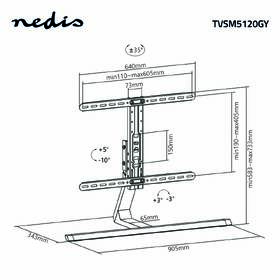 Stojan pre TV Nedis výklopný, pre uhlopriečky 37" až 75", nosnosť 40 kg 

 obrázok produktu 7 z 7