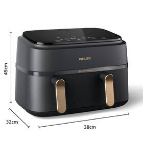 Fritéza teplovzdušná Philips Dual Basket 9 l, NA352/00 čierna

 obrázok produktu 5 z 6