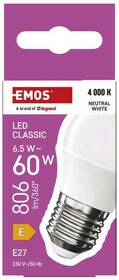 LED žiarovka EMOS Classic Mini Globe, 6,5 W, 806lm, E27, neutrálna biela 

 obrázok produktu 11 z 14