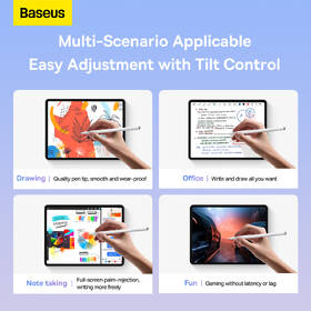 Stylus Baseus Smooth Writing 2 s LED indikátormi stavu batérie (aktívne + pasívne) biely

 obrázok produktu 10 z 16