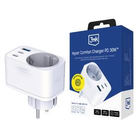 Nabíjačka do siete 3mk Comfort GaN 2xUSB-C/USB-A 30W biela

 obrázok produktu 8 z 9