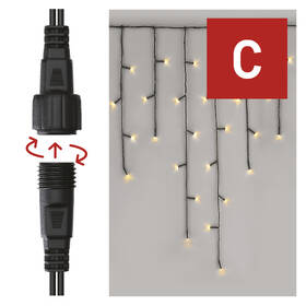 Spojovacia reťaz EMOS 100 LED Standard - cencúle, 2,5 m, vonkajšie, teplá biela, časovač 

 obrázok produktu 1 z 8
