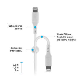 Kábel FIXED Liquid silicone USB-C/Lightning s podporou PD, MFi, 2m biely

 obrázok produktu 4 z 7