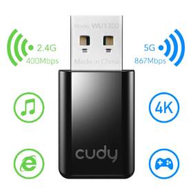 Wi-Fi adaptér Cudy WU1300S AC1300 Wi-Fi USB 3.0 čierny

 obrázok produktu 5 z 7