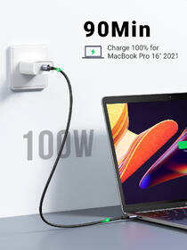 Kábel UGREEN USB-C/USB-C, 100W, 1,5m čierny

 obrázok produktu 2 z 6