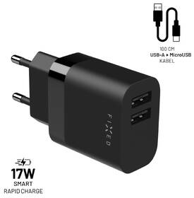 Nabíjačka do siete FIXED 2x USB 17W Smart Rapid Charge + micro USB kábel 1m čierna

 obrázok produktu 1 z 7