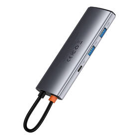 USB Hub Baseus Metal Gleam Series 7v1 HUB USB-C (USB-C PD 100W, USB-C, 2x USB 3.0, HDMI, SD/TF port) sivý

 obrázok produktu 2 z 10