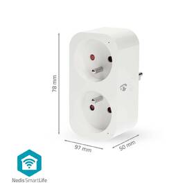 Inteligentná zásuvka Nedis SmartLife, merač spotreby, diaľkovo ovládateľná, Wi-Fi, IP21, 3680 W biela

 obrázok produktu 4 z 11
