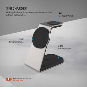 Bezdrôtová nabíjačka FIXED 3v1 MagPowerstation Alu 3 s podporou MagSafe sivá

 obrázok produktu 2 z 11