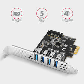 Radič Axagon PCEU-43RS - 4x USB 3.2 Gen 1 port 

 obrázok produktu 1 z 3
