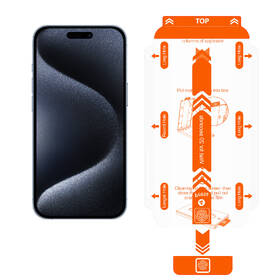 Tvrdené sklo Mobile Origin Orange Screen Guard Apple iPhone 15 Pro Max/15 Plus s aplikátorom, 2 pack 

 obrázok produktu 2 z 3