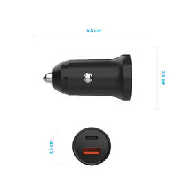 Adaptér do auta FIXED USB-C a USB, PD, 20W čierny

 obrázok produktu 2 z 5