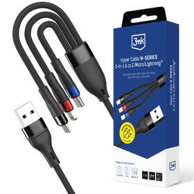 Kábel 3mk Hyper N-SERIES USB-A - USB-C/Lightning/Micro USB, 18W, 1,2m čierny

 obrázok produktu 1 z 1