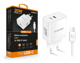 Nabíjačka do siete Aligator Power Delivery 20W, USB-C + USB-C kábel biela

 obrázok produktu 4 z 4