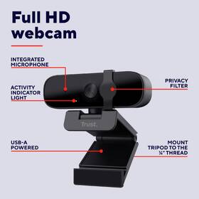Webkamera Trust Tanor 1080p Full HD čierna

 obrázok produktu 5 z 9