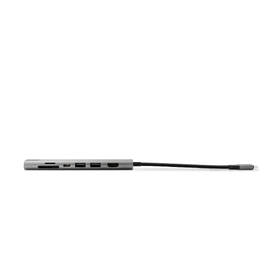 USB Hub Epico 7in1 Multimedia 8K USB-C/1× USB-C, 2× USB 2.0, HDMI, LAN, microSD, SD sivý

 obrázok produktu 4 z 6