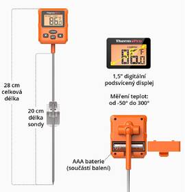 Teplomer do mäsa ThermoPro TP-511 oranžový

 obrázok produktu 5 z 7