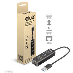 USB Hub Club3D USB-A/3x USB-A, Ethernet 

 obrázok produktu 1 z 3