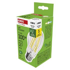 LED žiarovka EMOS Filament klasik, 7,2 W, 1521lm, E27, neutrálna biela 

 obrázok produktu 4 z 13
