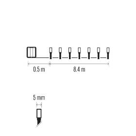 Vianočné osvetlenie EMOS 120 LED reťaz, 8,4 m, 3x AA, vonkajšie aj vnútorné, studená biela, časovač 

 obrázok produktu 5 z 6