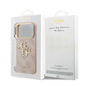 Kryt na mobil Guess PU Leather 4G Metal Logo Gold Frame MagSafe na Apple iPhone 17 Pro ružový

 obrázok produktu 7 z 7