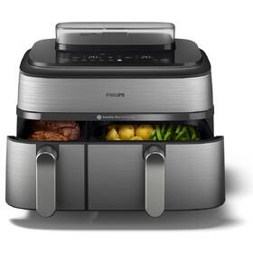 Fritéza teplovzdušná Philips Airfryer Dual Basket 5000 series 9 l, NA555/00 strieborná

 obrázok produktu 2 z 12