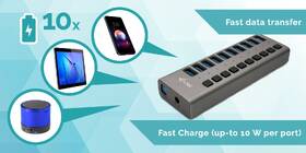 USB Hub i-tec 10x USB 3.0, 48W strieborný

 obrázok produktu 4 z 4