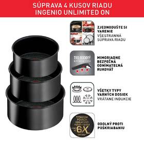 Sada riadu Tefal Ingenio Unlimited L7639102, 4 ks 

 obrázok produktu 3 z 7