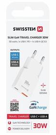 Nabíjačka do siete Swissten GaN USB-C/USB-A 30 W biela

 obrázok produktu 3 z 3