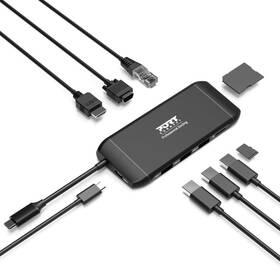 Dokovacia stanica PORT CONNECT 8v1 DUAL SCREEN, HDMI, VGA, 3xUSB-A, RJ-45, TF, SD čierna

 obrázok produktu 5 z 9