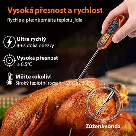 Teplomer do mäsa ThermoPro TP-01H oranžový

 obrázok produktu 1 z 6