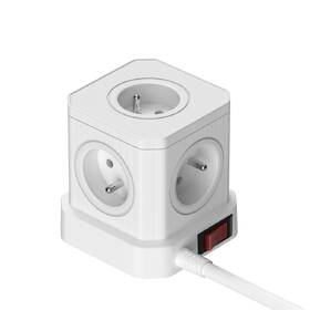 Kábel predlžovací Viking ACT44, 4x zásuvka, 3× USB-A a 1× USB-C, vypínač, 2m biely

 obrázok produktu 1 z 3